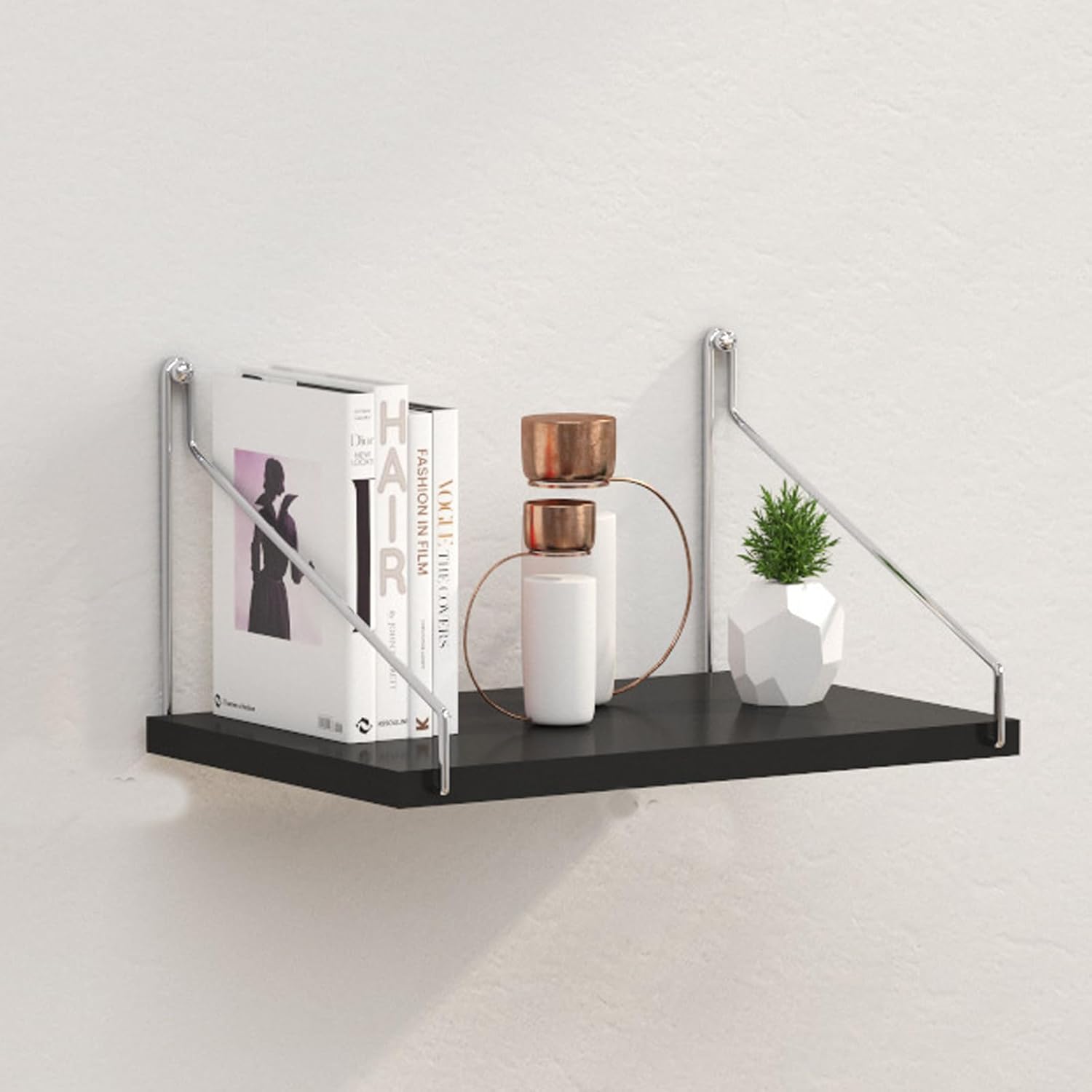 Corner Mounting Shelf, Easy to Install Wall Corner Shelf, Wall Shelves with Wood Grain Finish, Durable and Waterproof Wooden Material for Kitchen, Bathroom, Living Room Home Décor (Brown)