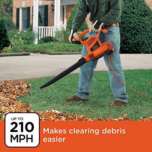 BLACK+DECKER 3-in-1 Electric Leaf Blower, Leaf Vacuum, Mulcher, 12-Amp (BV3100)