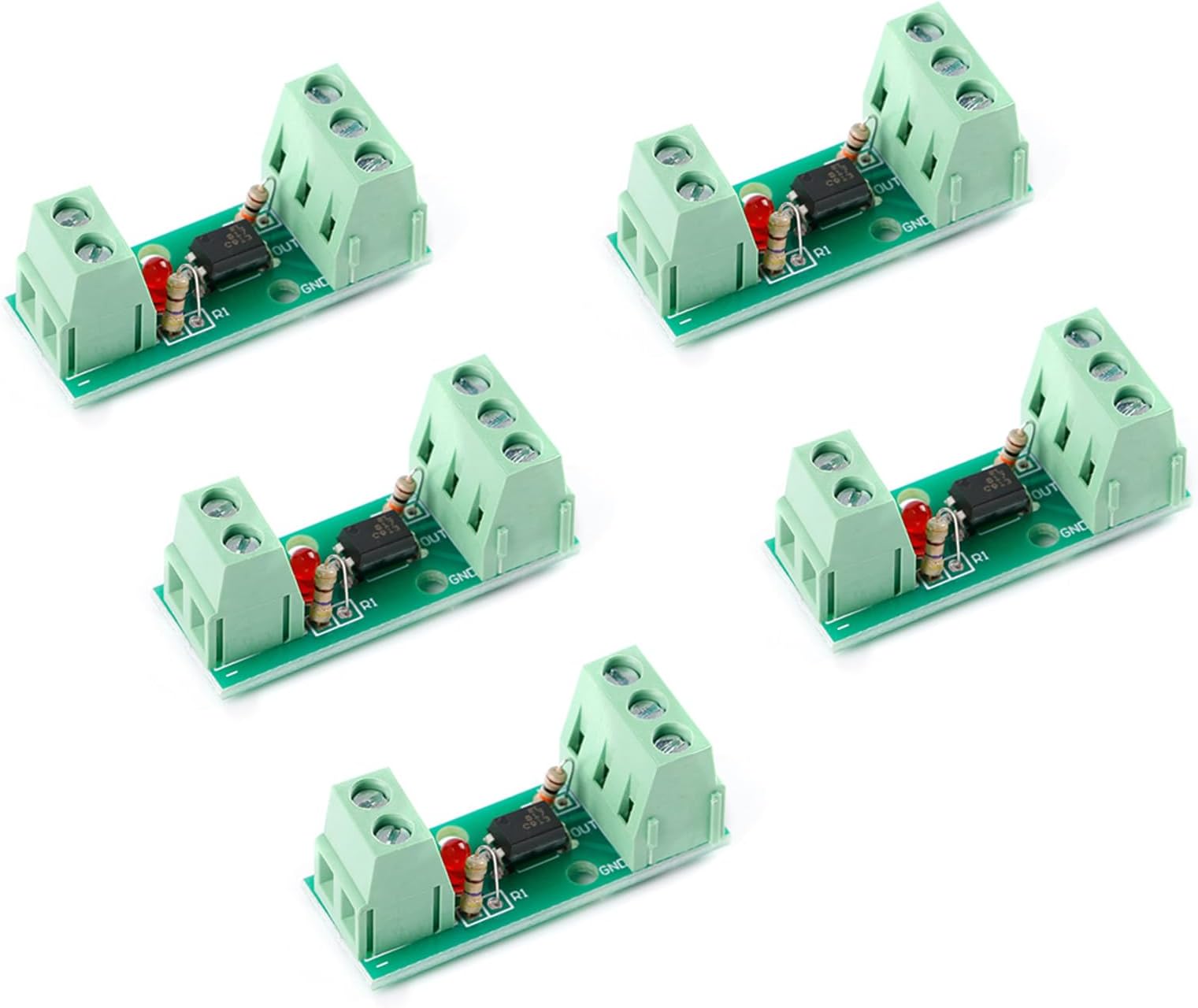 5Pcs 3-5V Optocoupler Isolation Board Optoelectronic Isolator EL817 PC817 Card Rail Bracket Input 3-5 V Optocoupler Isolation Module 1 Channel Opto PNP NPN Signal Converter