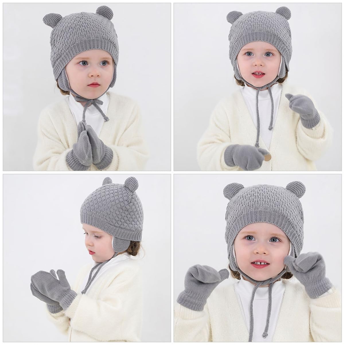 Holibanna Gorro Para Guantes De Invierno Tapa Gorro De Seda Para Dormir Guantes De Punto Para Bebe Guantes De Boxeo Guantes De Los Hombres Pequeños Lana Acrílica Grey