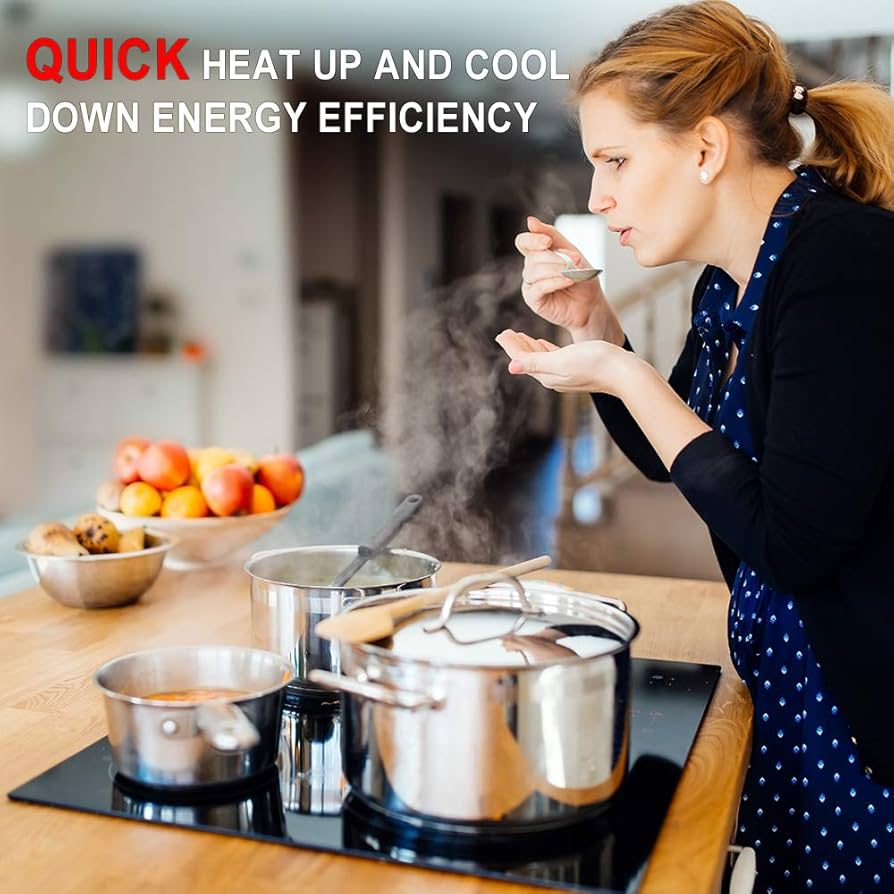 Induction Hob 4 Zone Built In Kitchen Black Glass Touch Control 6400W (W)590mm 3663602842309 | UK