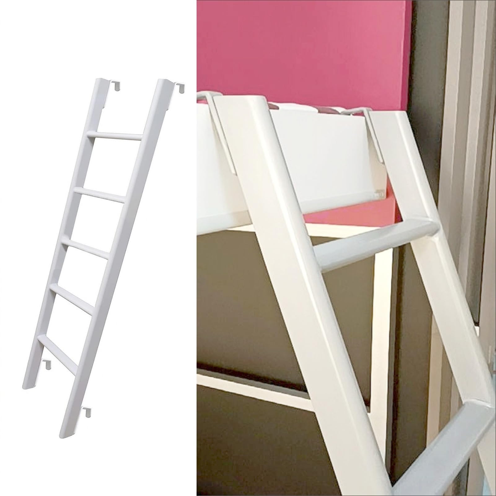 Escalera colgante blanca para literas en dormitorios compartidos o del hogar