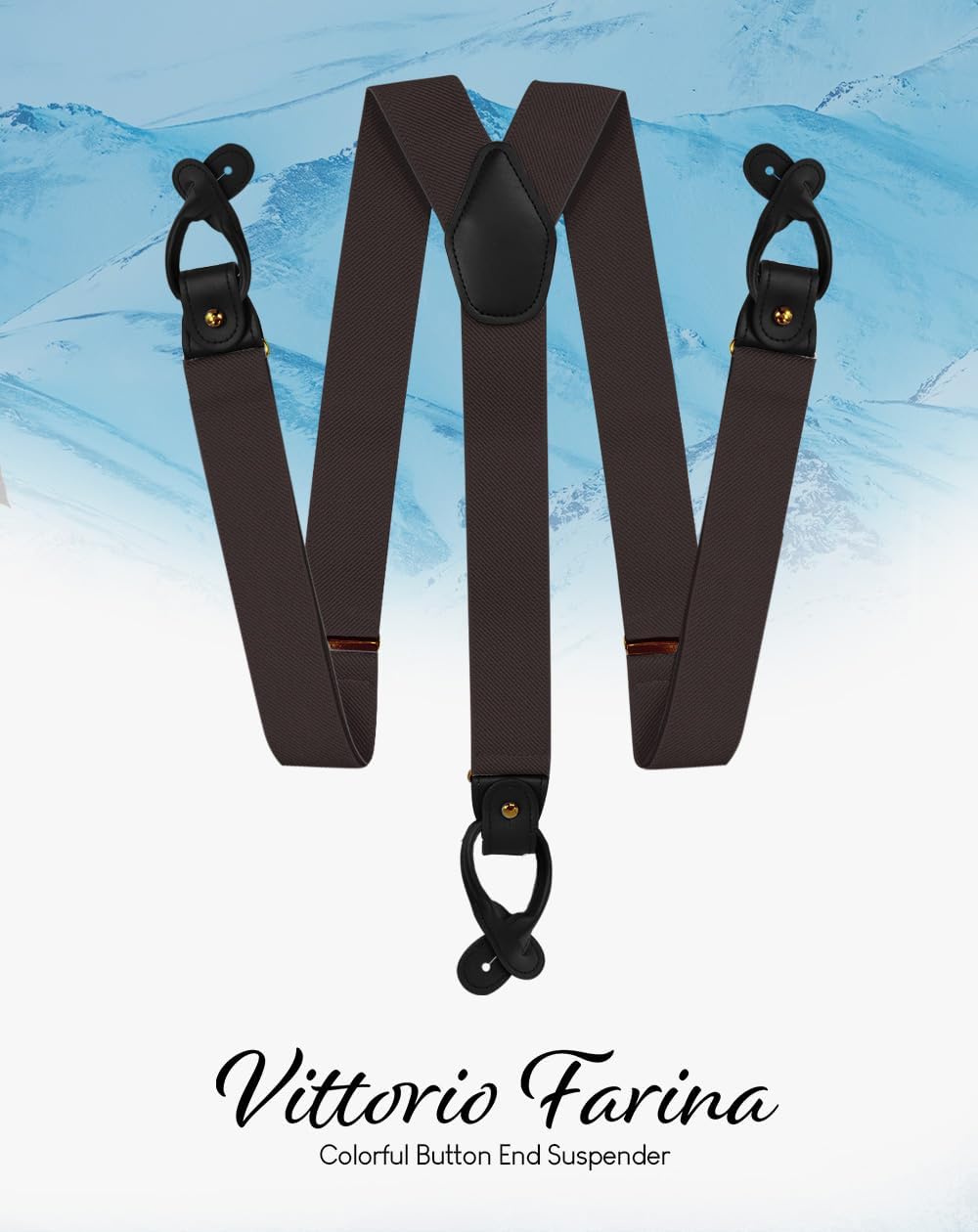 Adjustable Button End Suspenders - Vibrant Colorful Y-Back Elastic Tuxedo Suspenders