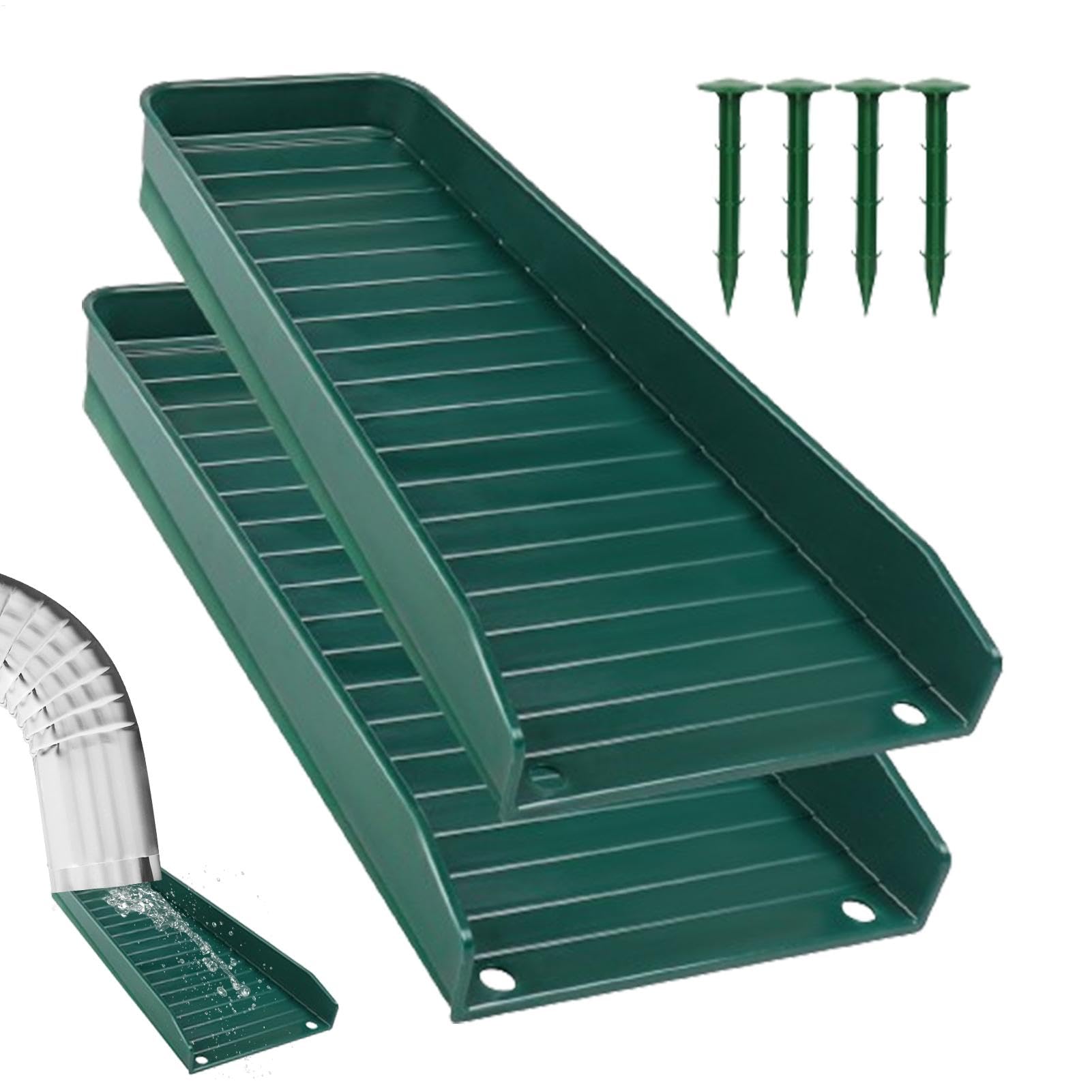 Gutter Splash Guard - downspout splash block,Water Drainage Diverter Down Spout Extender | 2pcs Gutter Drain Diverter to Prevent Soil Erosion for House Foundation Ground Protection