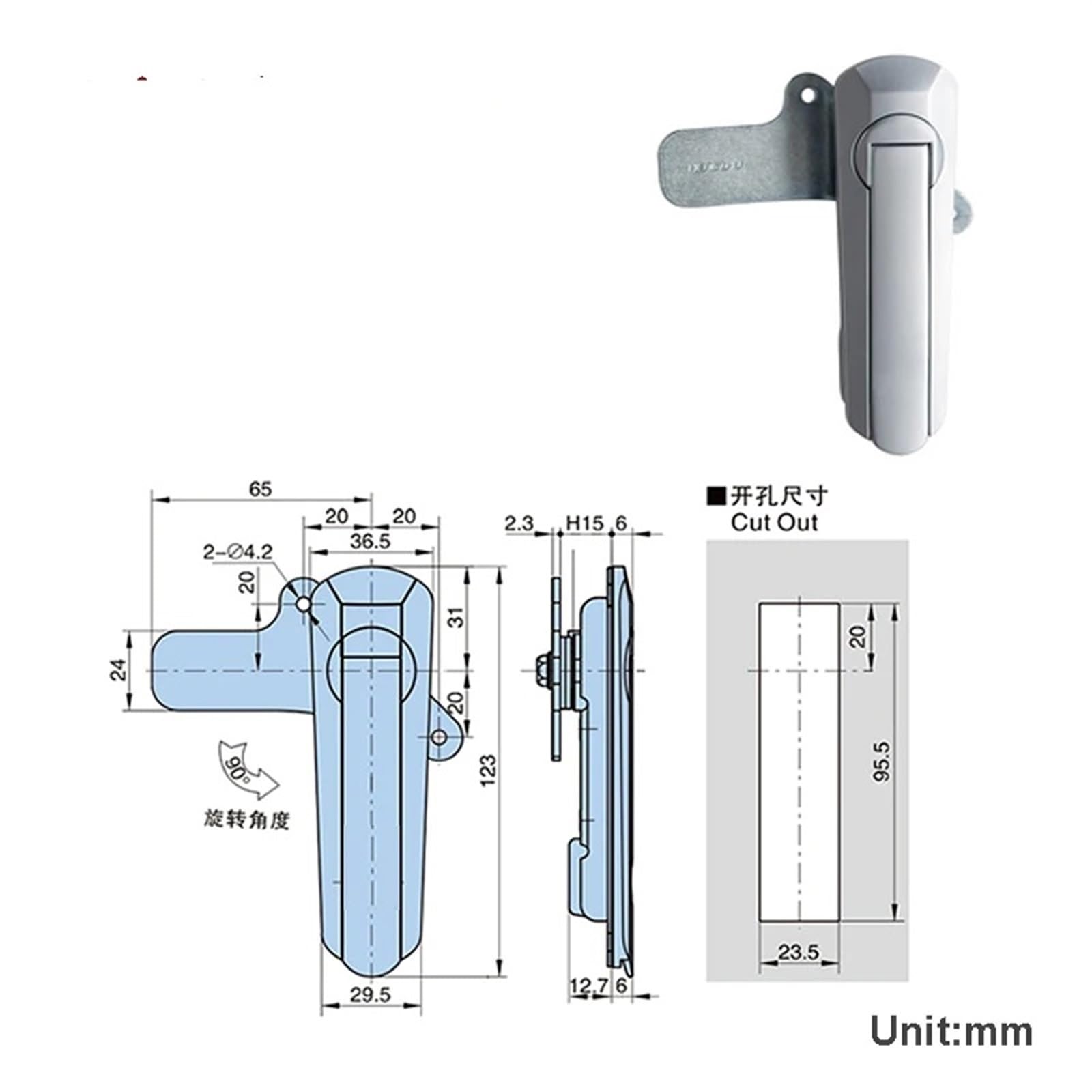Cabinet Handle Key Lock Or Keyless Locker Metal Box Switchgear Shelves Hardware MS551 1Pcs(401-2-2)