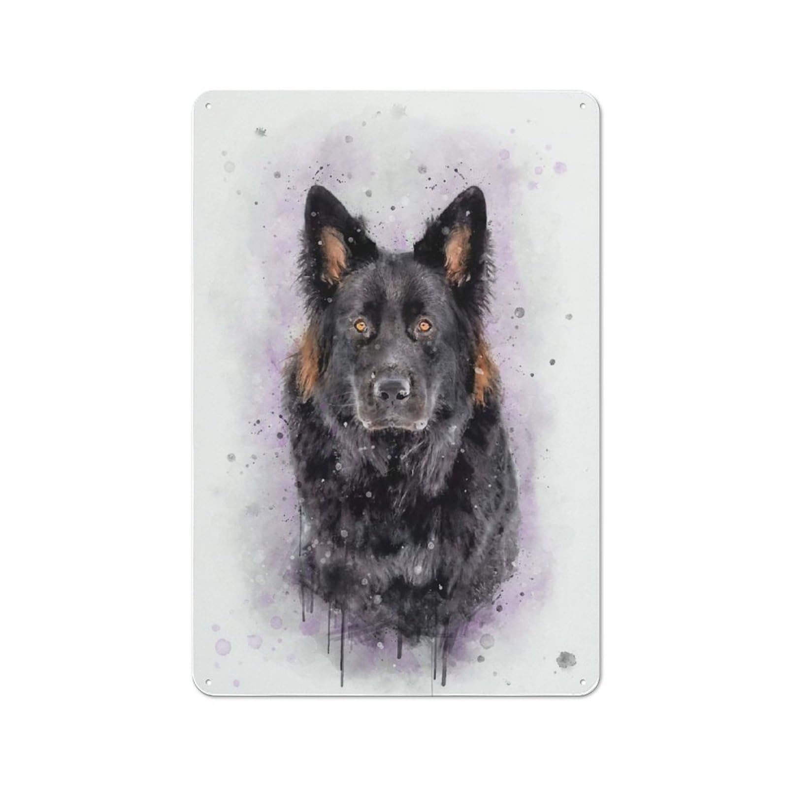 Junmoney Style-21 Old German Shepherd Dog Wa Retro Tin Wall Plaque 30X20cm For Hobby Room Or Studio, New Home Wall Decor For Hobby Room Decor Fans
