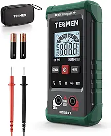 TESMEN TM-510 Multímetro, 4000 Contagens, Medição Inteligente, Voltímetro de Autoescala; Testador de Tensão com Função de Tensão sem Contato, Mede Tensão AC/DC, Resistência, Continuidade - Verde