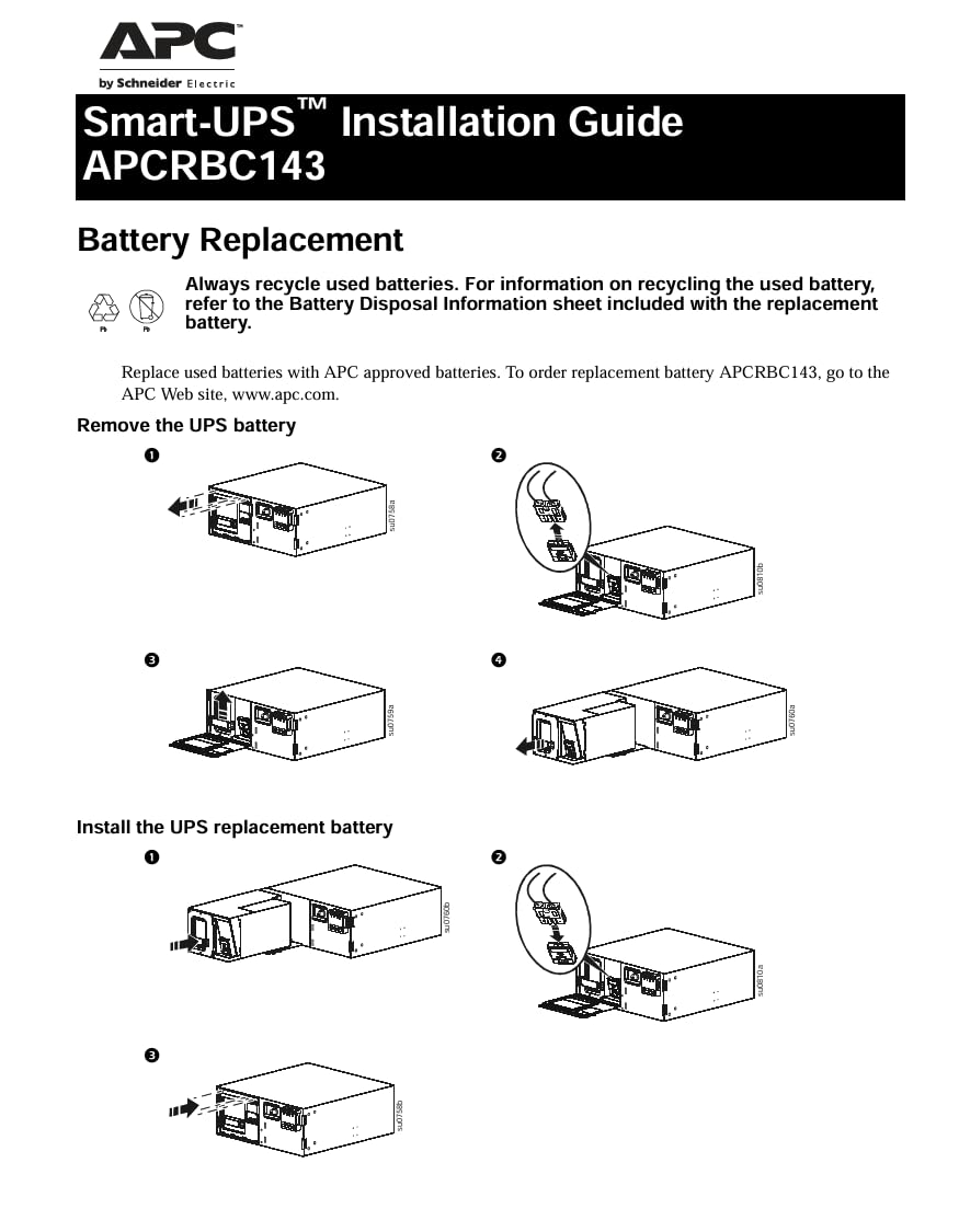 APC APCRBC143 batteria UPS Acido piombo [VRLA] 120 V (RBC 143 WITH 2 YEAR WARRANTY)