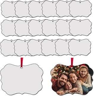 20 pcs Sublimation Ornament Blanks 4.3" × 2.7" Sublimation Blanks Ornaments Products for Christmas Day and Halloween Day Decoration