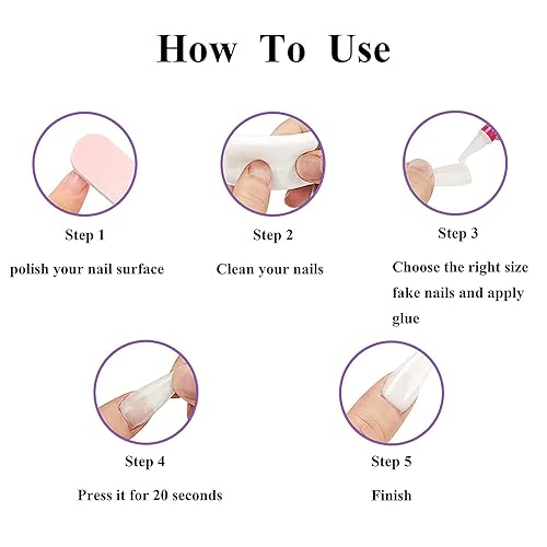 Miniatura 3 de 24 uñas postizas cortas a presión color rosa nude uñas postizas de gel acrílico brillante rosa suave uñas francesas con diseños cuadrados ataúd