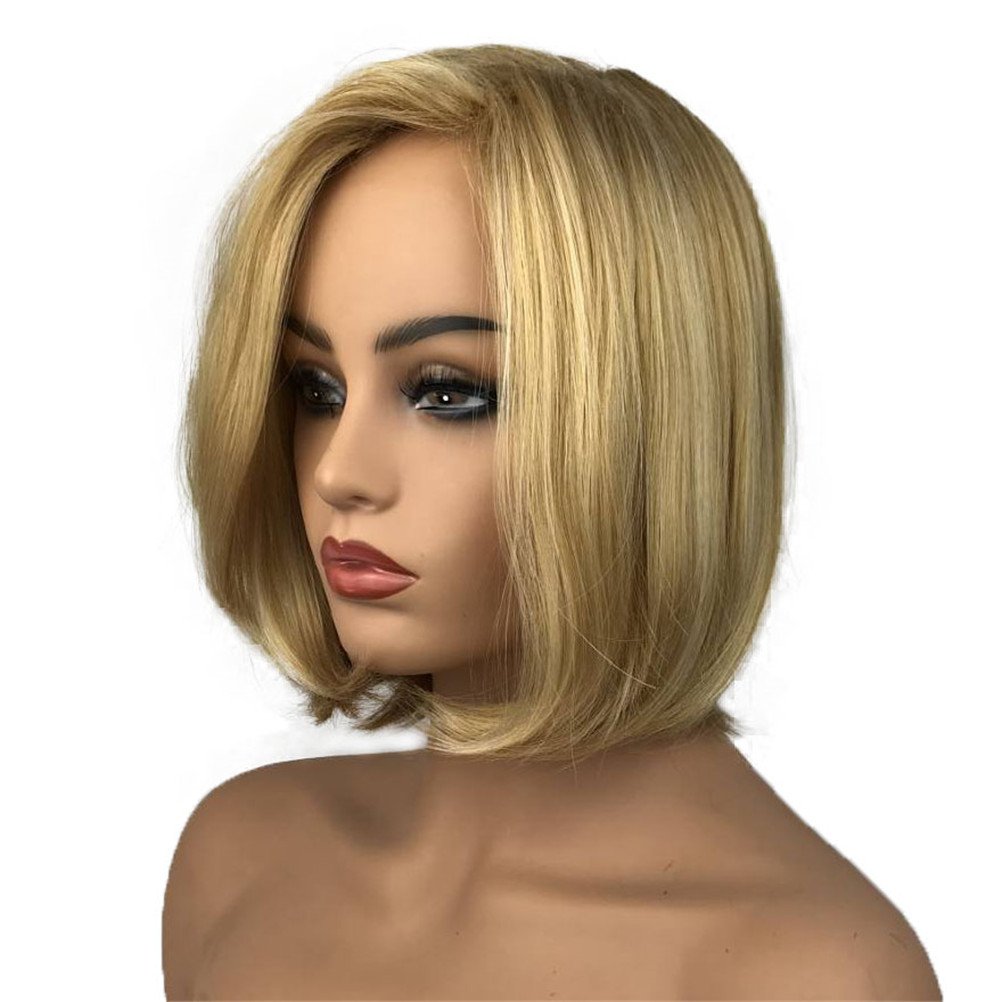 Aimole Women Straight Bob Blonde Wigs Medium Length Synthetic Wig Halloween Costume Cosplay Party Hair