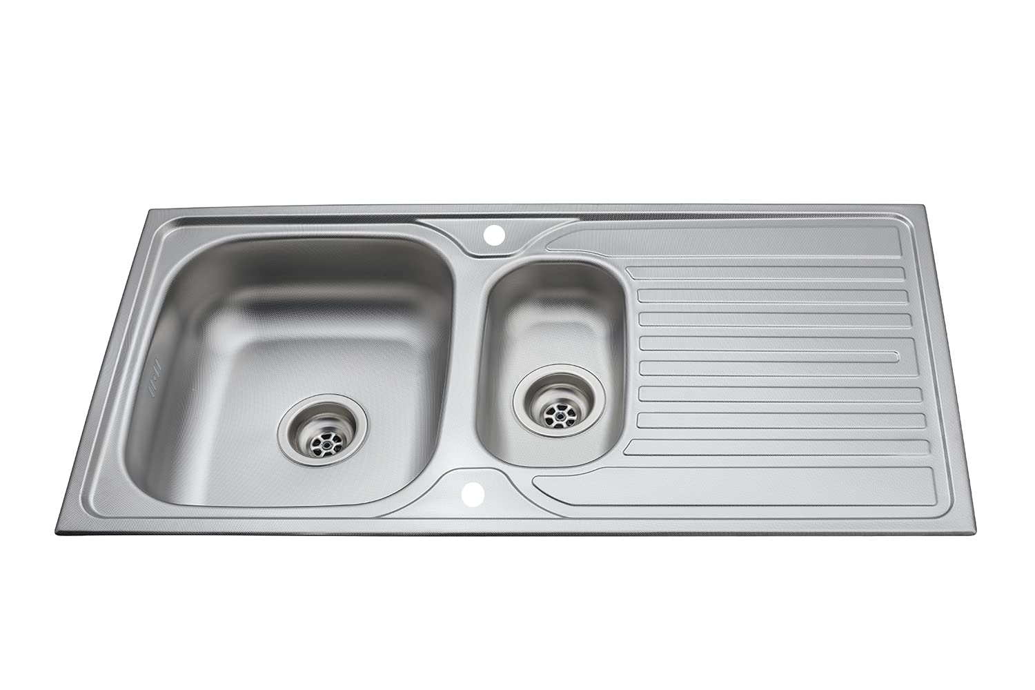Edelstahlspüle Einbauspüle 1,5 Becken 100 x 50cm Aufbauspüle Spülbecken Spüle Küchenspüle rechteckig