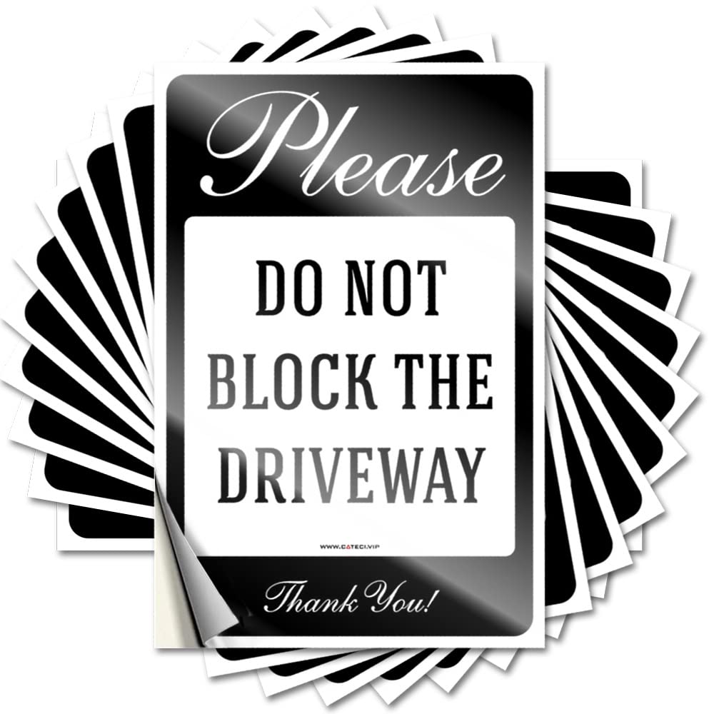 Unique, Stickers Bumper Please Do Not Block The Driveway Thank You Sign, No Parking | Microfiber Cool Decor(12X18CM)