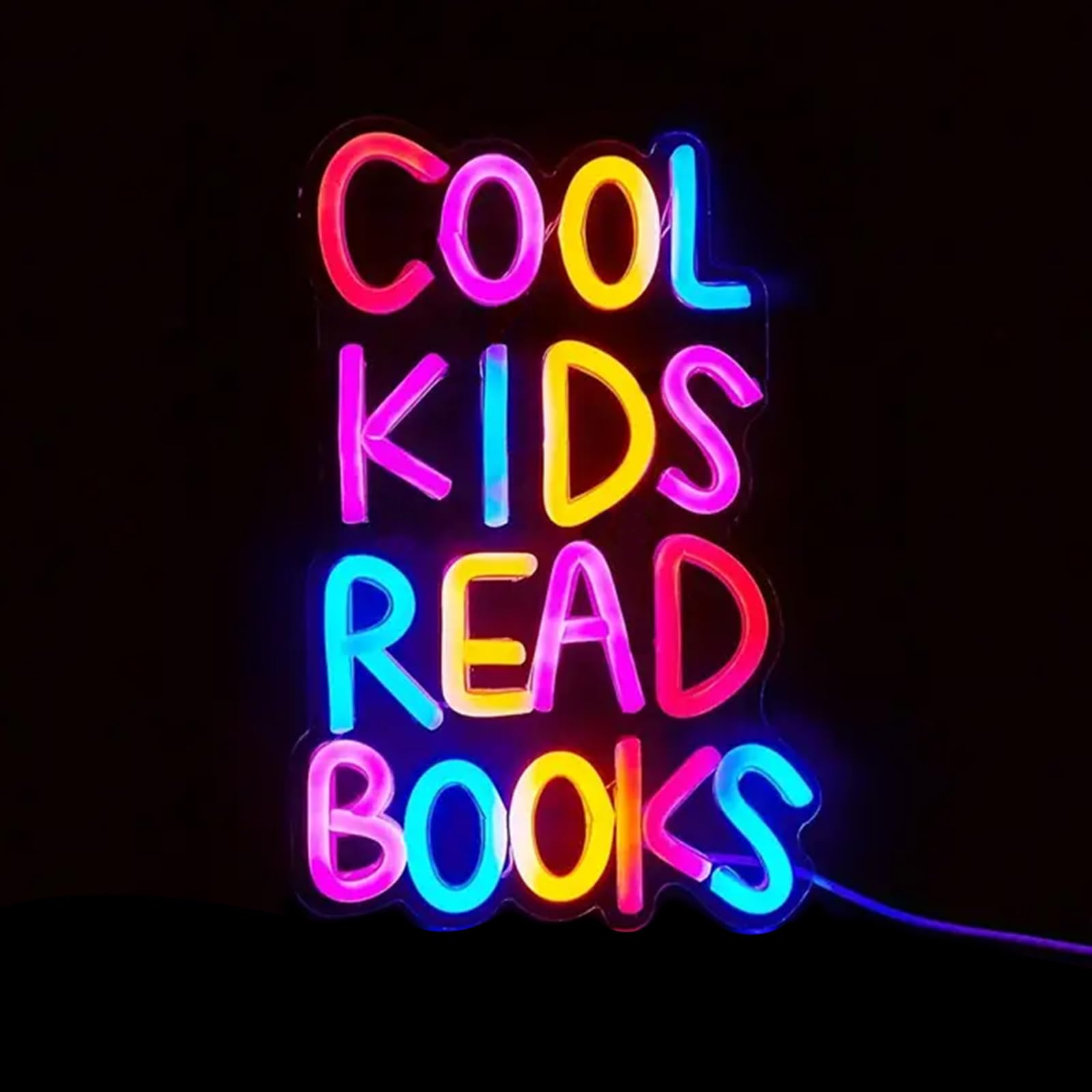 Cool Kids Read Books Neon Signs Books Neon Light for Reading Room Hanging Decorations Library Classroom Read Corner Decor with Dimmable Switches chjjwezx for Bedroom Decor - Image 3