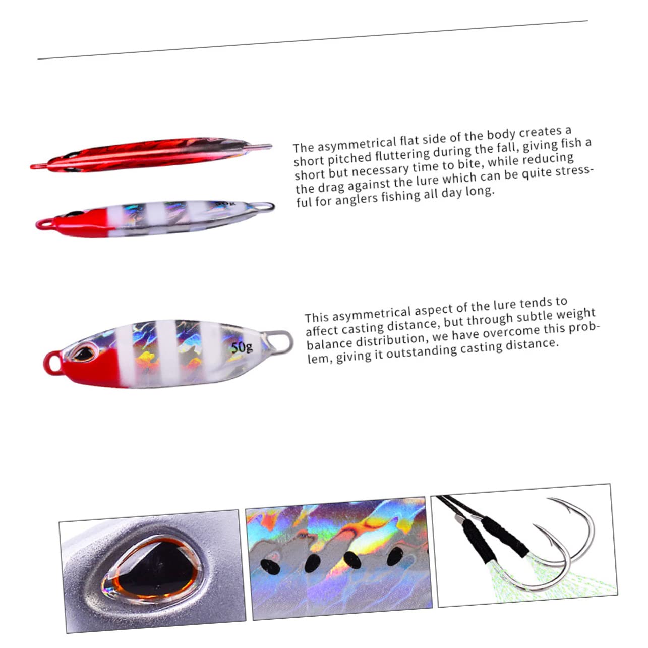 TOYANDONA Señuelos de Pesca Forma de Pez de Metal Reflectantes para Pesca al Aire Libre Sistema de Transferencia de Gravedad, Pack de 5 Piezas