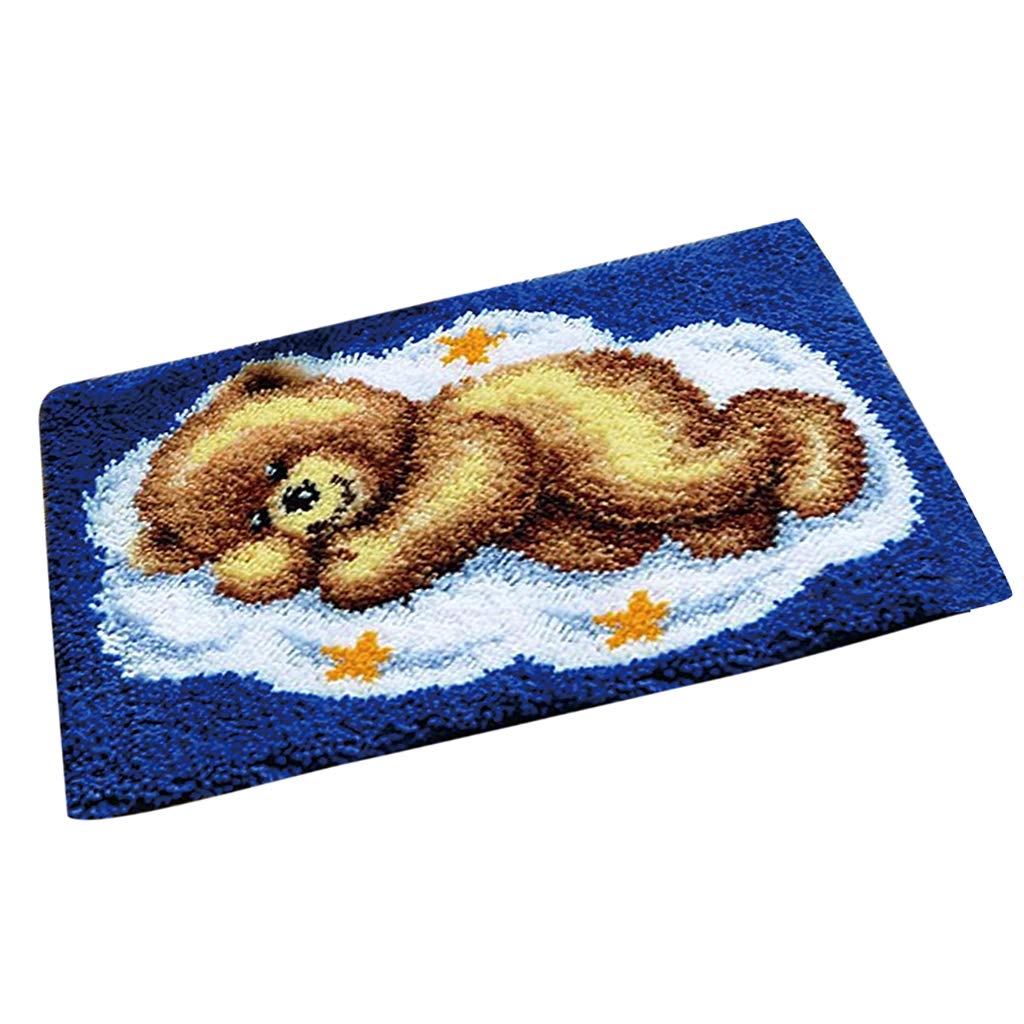 CALANDIS DIY Bear Latch Hook Kits with Basic Tool and Instruction for Rug Making-image-11