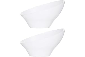 PLASTICPRO Disposable Angled Plastic Bowls: White Delicacy for Sophisticated Gatherings