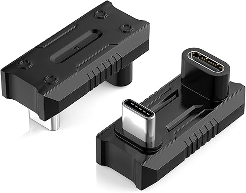 MoKo Adaptador USB-C de 180 grados con espacio de 0.531 in más ancho, conector USB-C macho a hembra en forma de U con PD 240W/20 Gbps/8K, adaptador