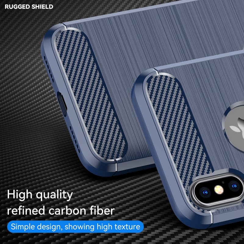 Image of Hybrid Carbon Fiber Back Case for iPhone X /Xs (Blue)