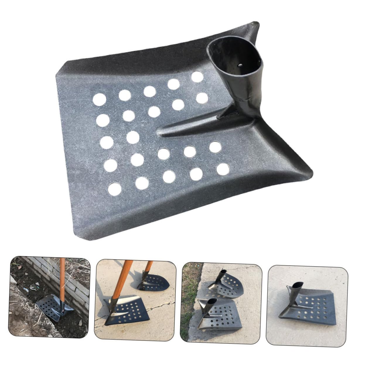 Pala Multifuncional De Limpieza para Rastrillo De Estiércol Metálico para Aves Herramienta De Limpieza De Drenaje y Alcantarillado Diseño Ergonómico y Gran Capacidad