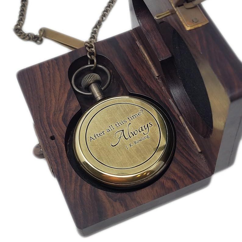 Reloj de bolsillo con caja de madera, reloj de bolsillo personalizado grabado, regalo para él, regalo para novio, padrinos de boda, regalo de Navidad, latón