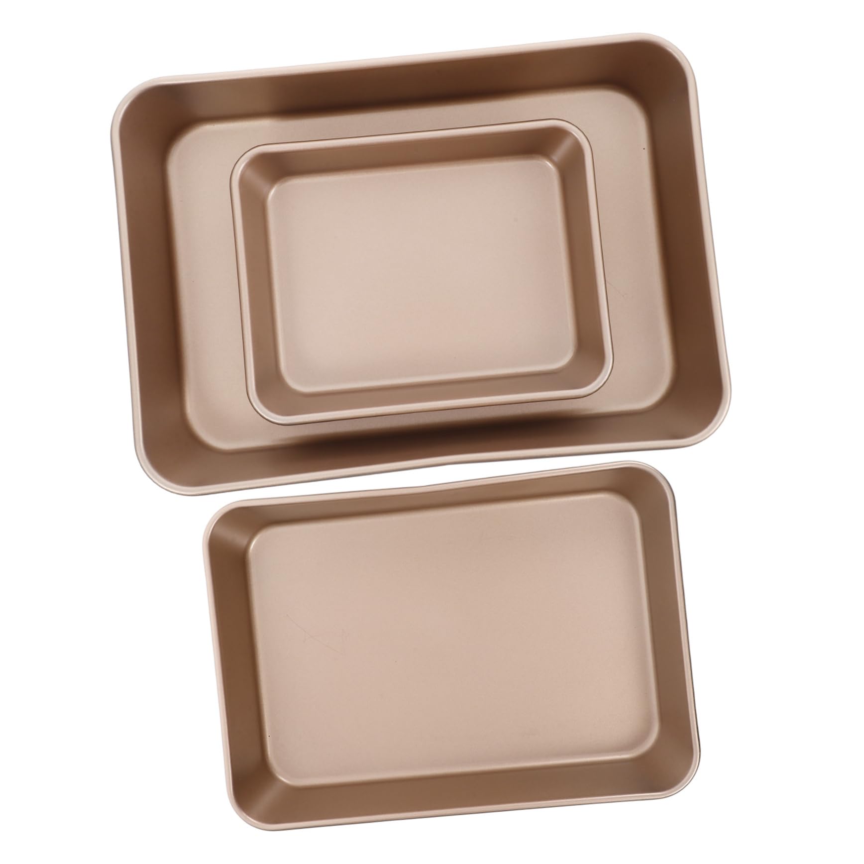 Mikinona 3pcs Deep Baking Pan Nonstick Rectangle Bakeware for Oven Heavy Duty Cookie Sheet Tray for Brownies Lasagna and Casserole