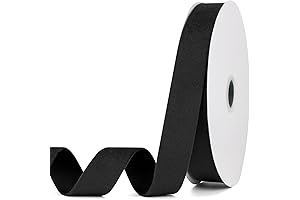1 Inch Black Velvet Ribbon: Premium Double-Faced Ribbon for Crafting, Gift Wrapping & More