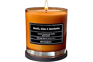 (Basil, Lime & Mandarin) 100% Soy, Highly Scented Soy Candles