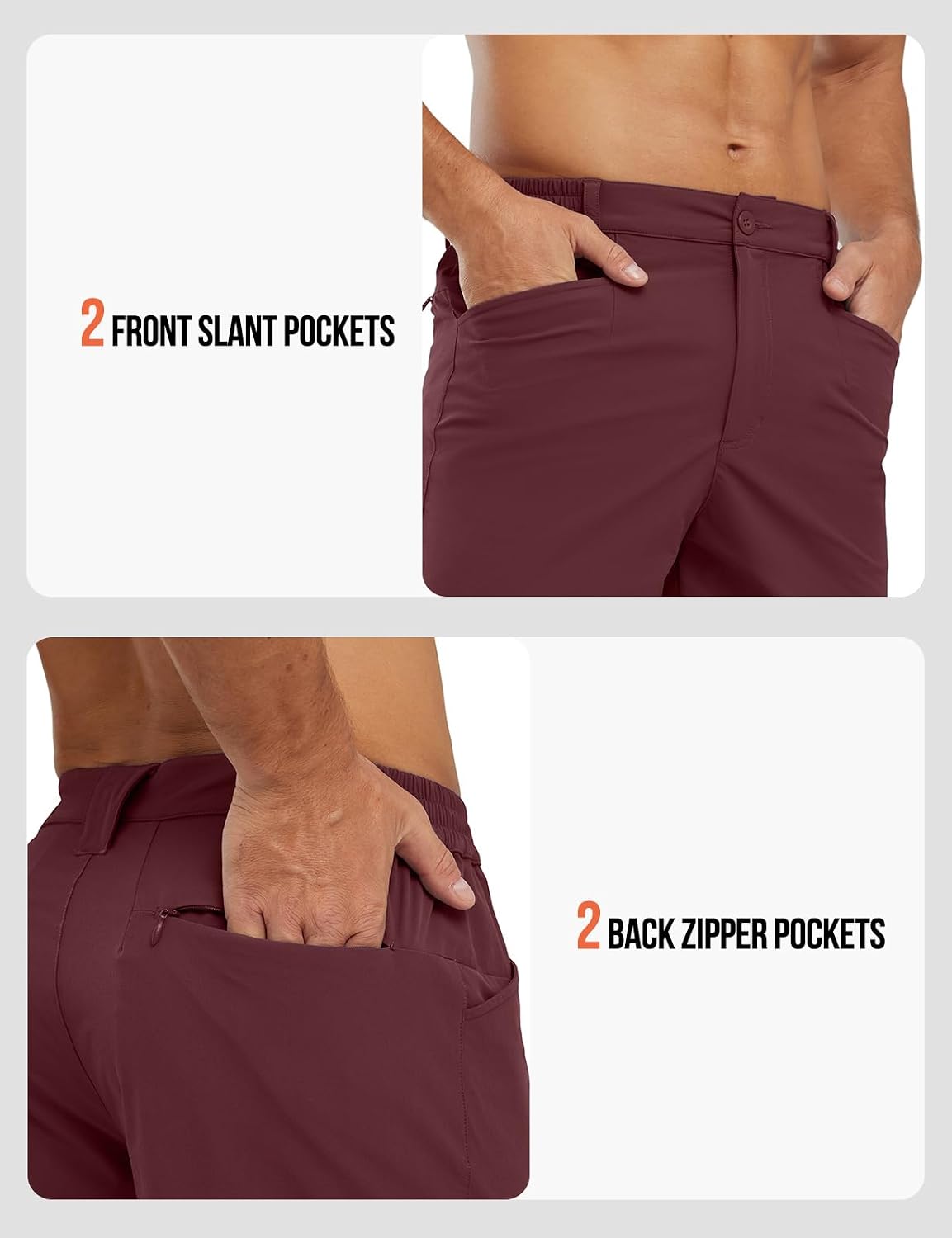 Rdruko Men's Stretch Golf Shorts 7 '' Dress Casual Quick Dry Elastic Waist Lightweight Flat Front Work Shorts