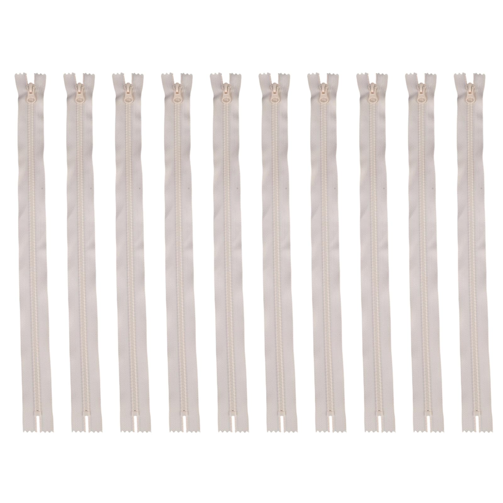 Hangsu 10Lots White Resin Zippers with Durability Metal Puller Meter Garment Zipper Slider Bags Zips Pulls Repair Sewing Accessories Resin Teeth Zipper