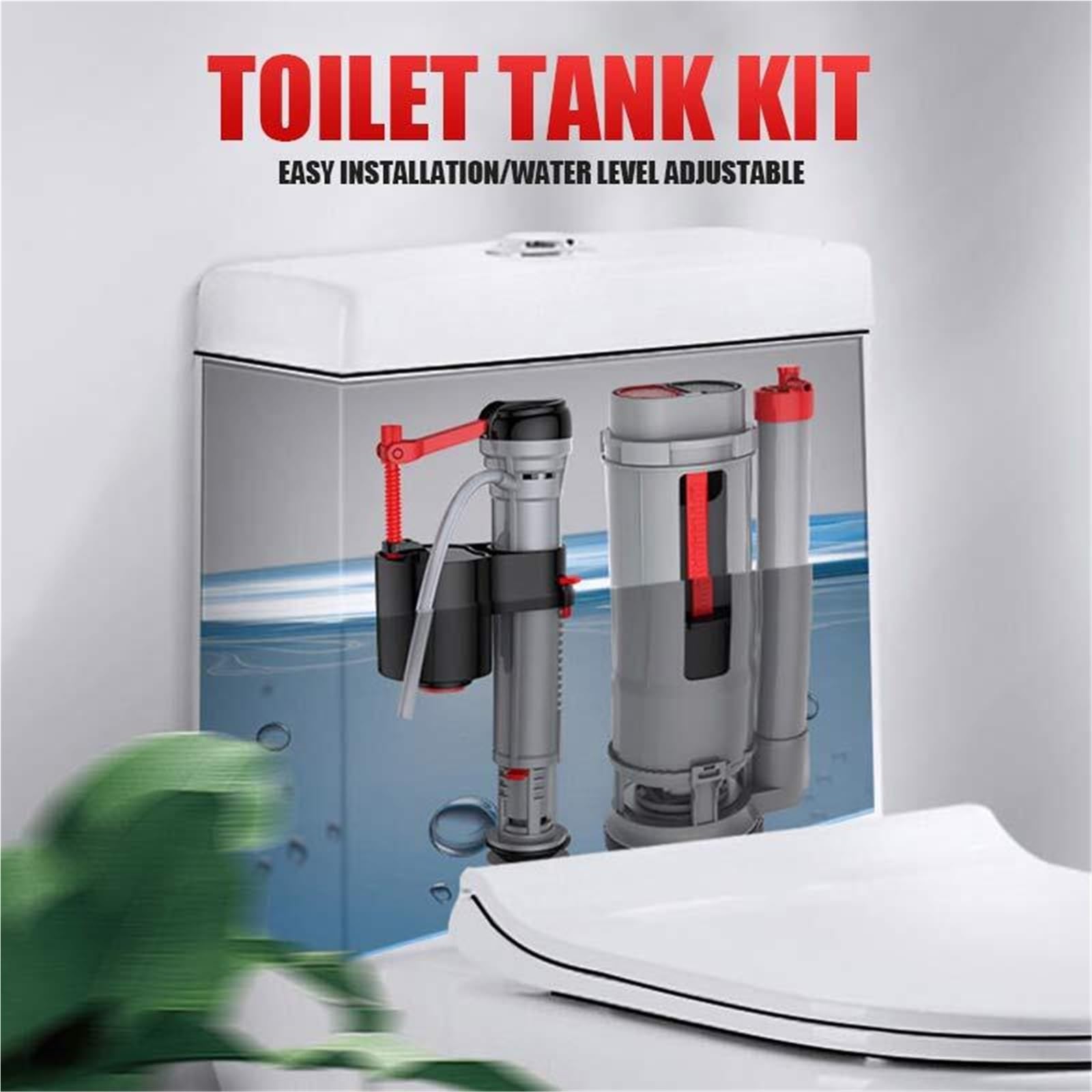 Válvula de descarga para cisterna de WC 20CM To 28CM Toilets Filling Valves Water Tank Repair Fittings Kit Original Cistern Dual Flush Valve with Push Button(20cm)