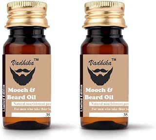 VADHIKA Pure & Organic Mooch & Beard Oil Pack of 2 (35ml Each) Price In India