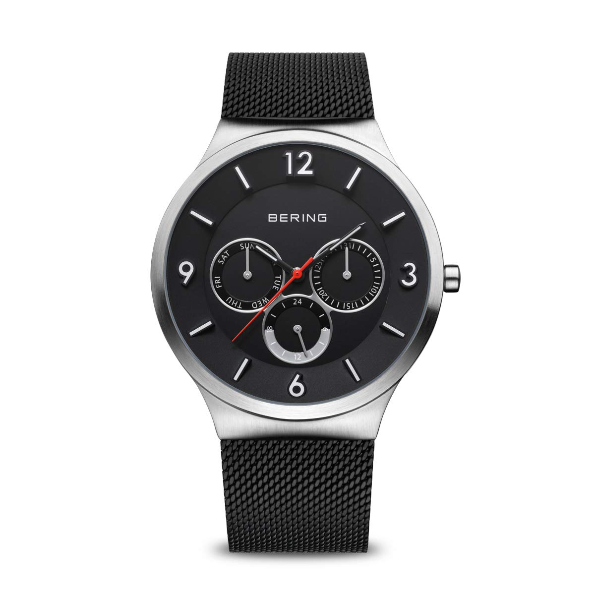 Bering Men's Black Watches, One Size, Classic Milanese Quartz Watch