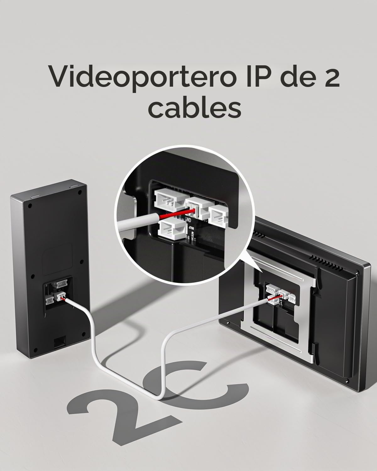 TMEZON Videoportero WiFi Sistema de Intercomunicación 1080P, 7'' Monitor Táctil a Color,Timbre Video Mirilla 2 Hilos,Desbloqueo en Remoto,Audio Bidireccional,Detección de Movimiento Humano