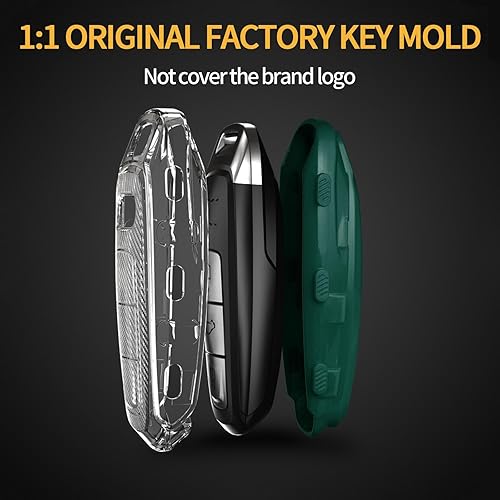 Miniatura 5 de TANGSEN Funda para llavero de TPU compatible con Audi A3 A6 A7 A8 E-Tron S3 S6 RS6 S7 RS7 Q7 SQ7 Q8 SQ8 textura de fibra de carbono transparente con