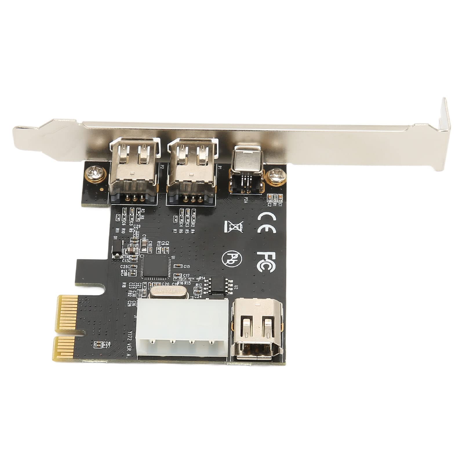 Tarjeta PCIE Firewire 400 de 4 Puertos, Tarjeta de Video PCIe 1X a 1394a Multipuerto para Computadoras de Escritorio, Cámaras, DVD, DV, HDD, con Puertos Y Soporte de 3x6 Pines Y 1x4 Pines 1394a