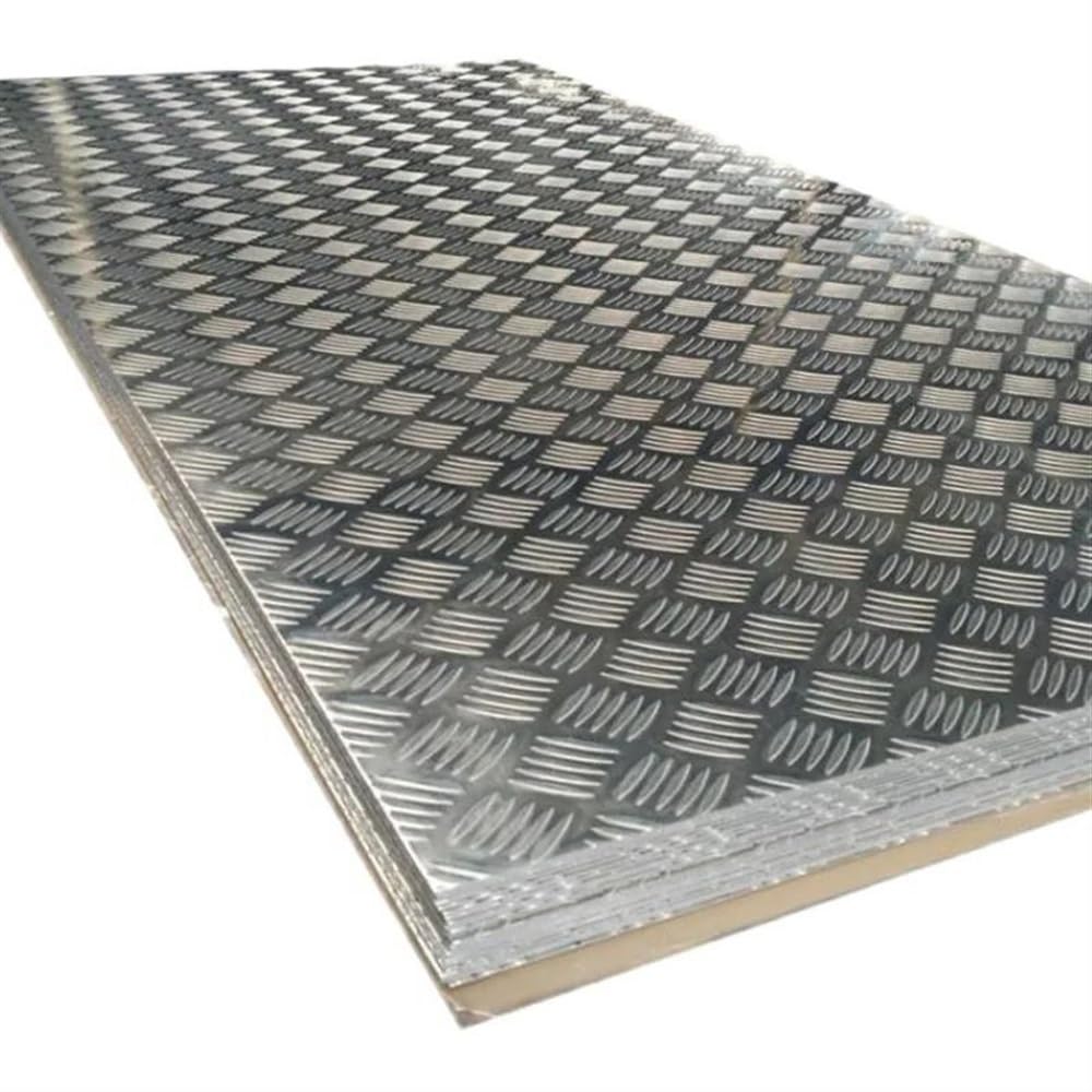 Placa de banda rodadura aluminio, placa a cuadros, 1 diamante y metal,5 a 6 mm espesor, varios tamaños (6 x 100 mm)(5MMX200X200MM)