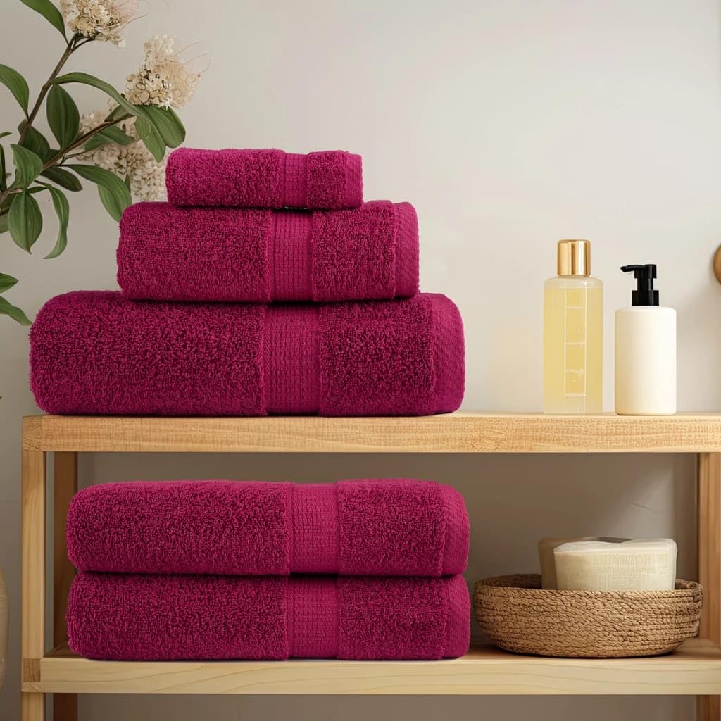 Premium-Waschtücher SOLUND 4 Stk. Bordeaux 30x30 cm 600 g/m², saugstark, weich, flauschig, schnelltrocknend, aus Baumwolle für Bad, Sauna, Fitnessstudio und Wellness