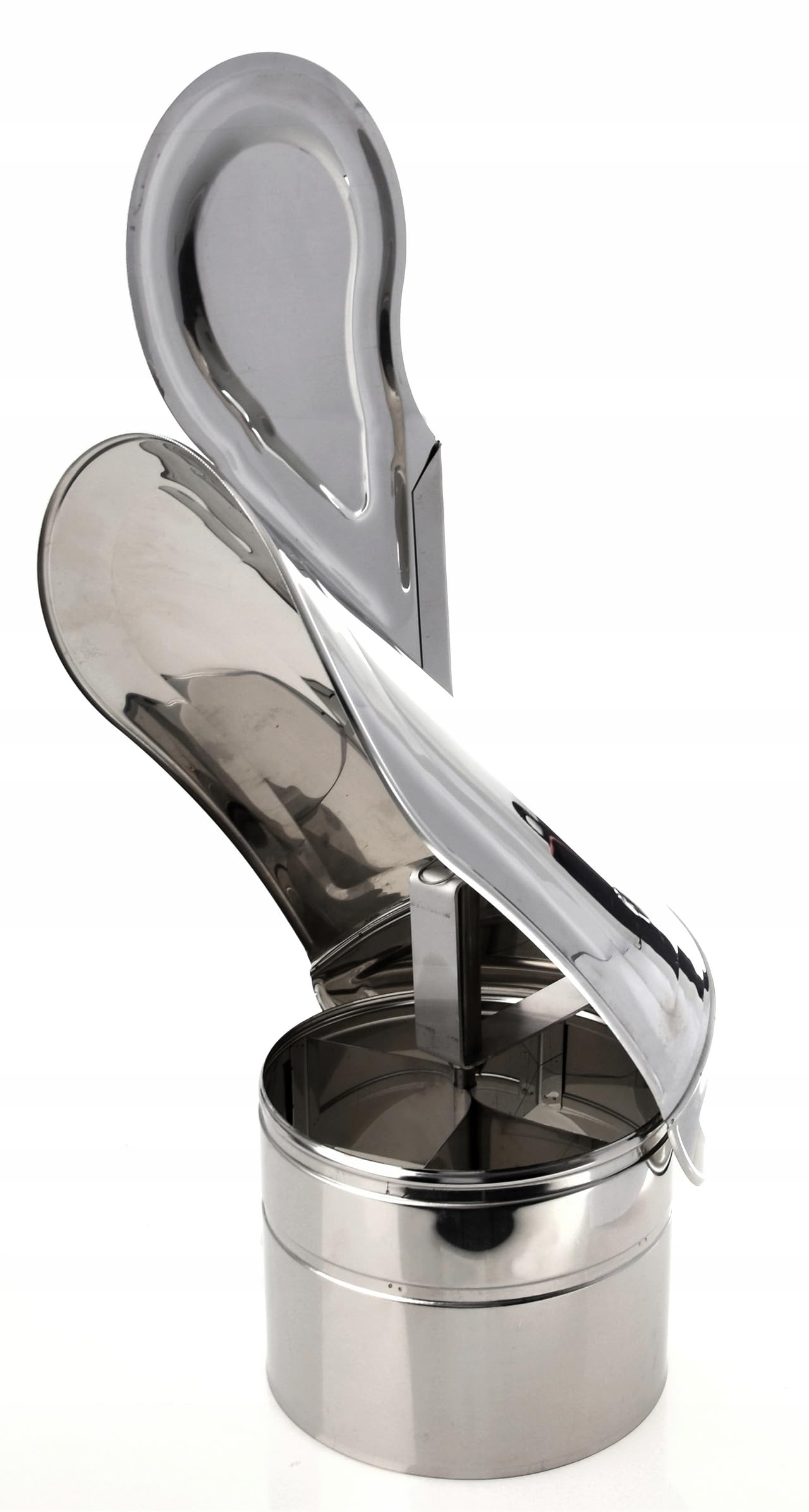 Comignolo Girevole in Acciaio Inossidabile INOX - Tipo Pompiere - Testa Rotante 360° - per Camino e Canna Fumaria Fumaiolo - Migliora il Tiraggio - Antivento e Antipioggia - Diametro 180 mm - Ø 180 mm