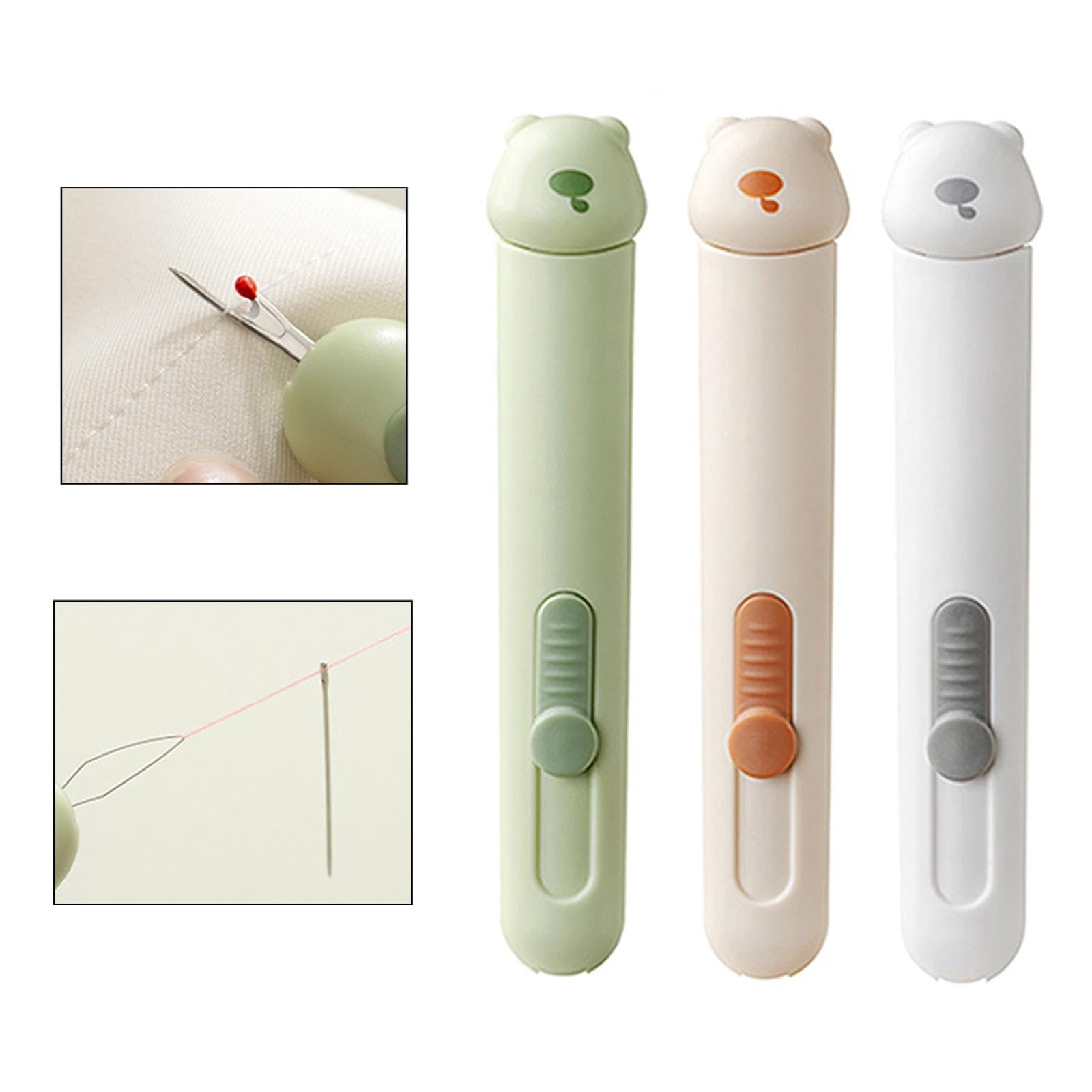 Montesy 2 In 1 Needle Threader Seam Unpicker Retractable Threader Seam Unpicker Quick Threading Tool For Hand Sewing Needlework