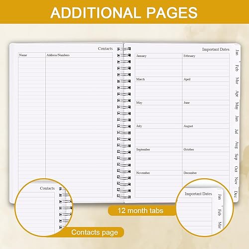 Miniatura 5 de Libro de citas 2024  Agenda de citas con 12 pestañas mensuales de enero de 2024 a diciembre de 2024 por hora, cubierta flexible con encuadernación