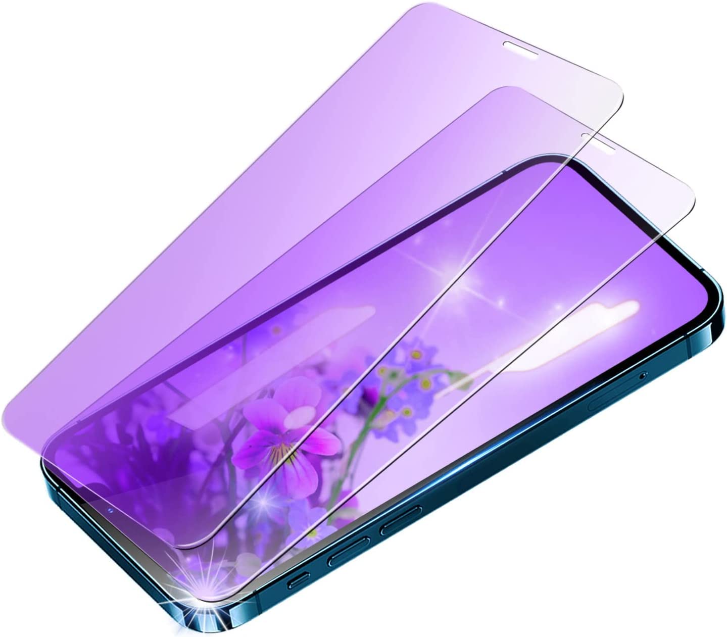 Amazon | 【ブルーライト】 iPhone12 mini ガラスフィルム ブルー 
