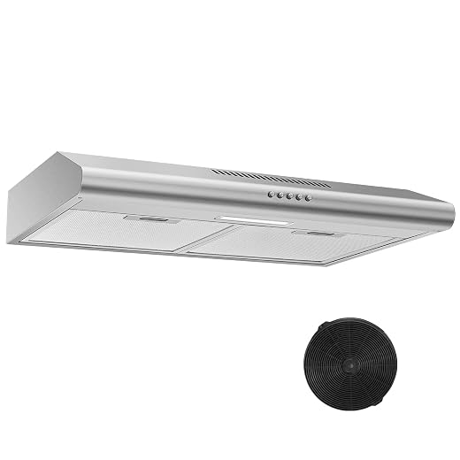 Under Cabinet Range Hood 30 inch, Stainless Steel Kitchen Hood
