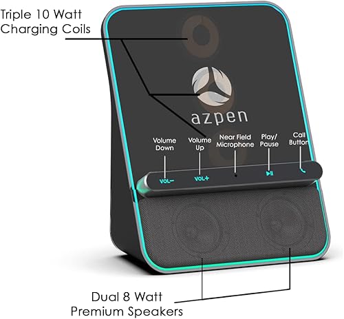 Miniatura 2 de Dockall - Base de carga inalámbrica de 5ª generación con hub de sonido, micrófono manos libres, puertos tipo C para iPhone 14 13 y Samsung S22 S21,