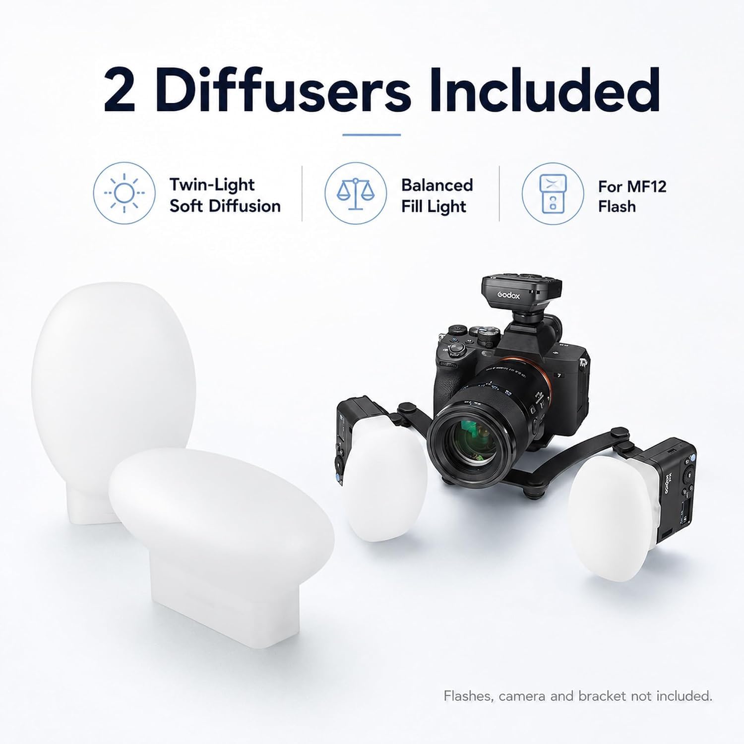 Godox MF-DD Diffuseur pour Flash Macro Dentaire MF12 et MF-T76, Lot de 2