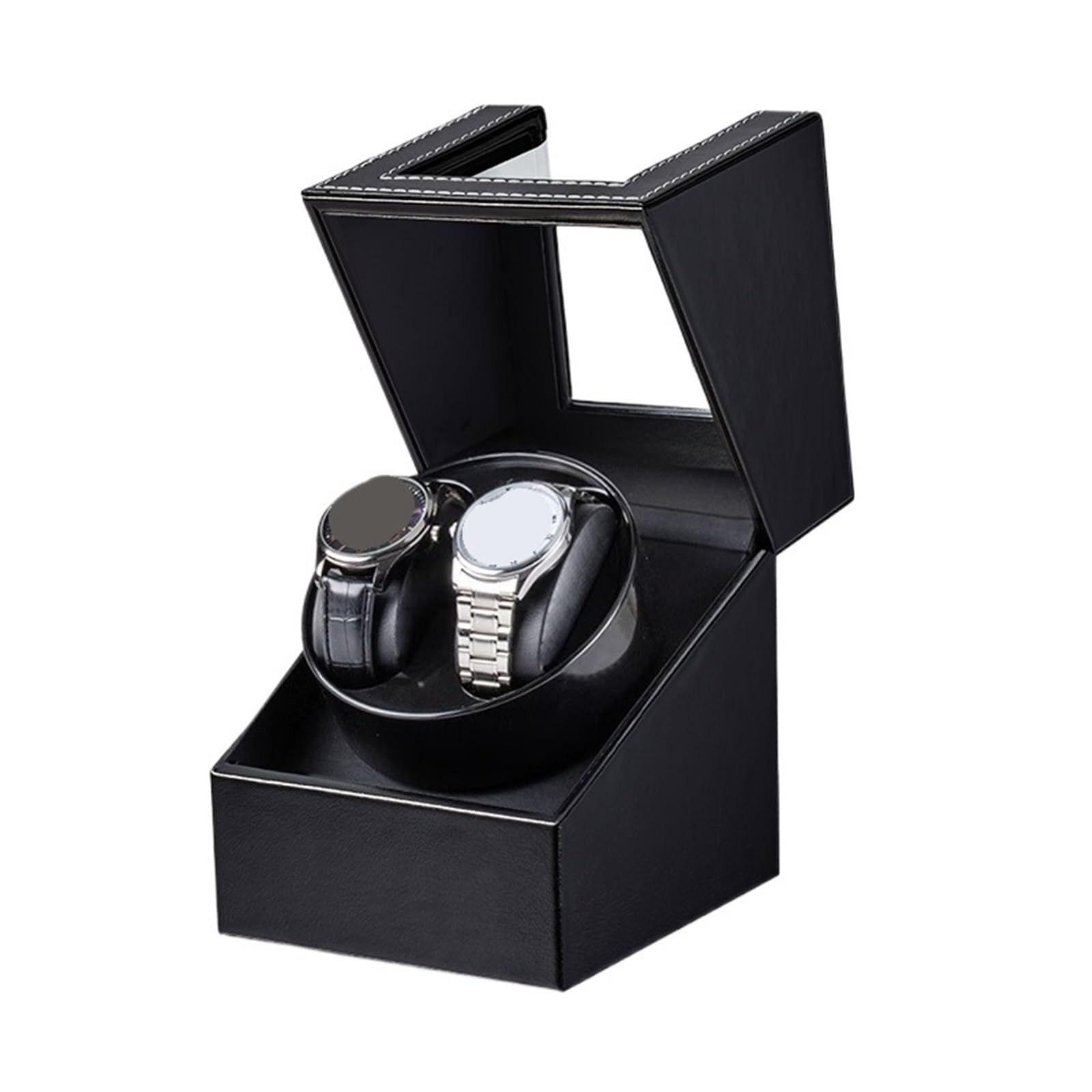 Cajas de Cuerda para Relojes Bobinadora de Reloj Doble for Relojes automáticos Caja Cuero 2 Ranuras for Hombres para Dar Cuerda a Relojes