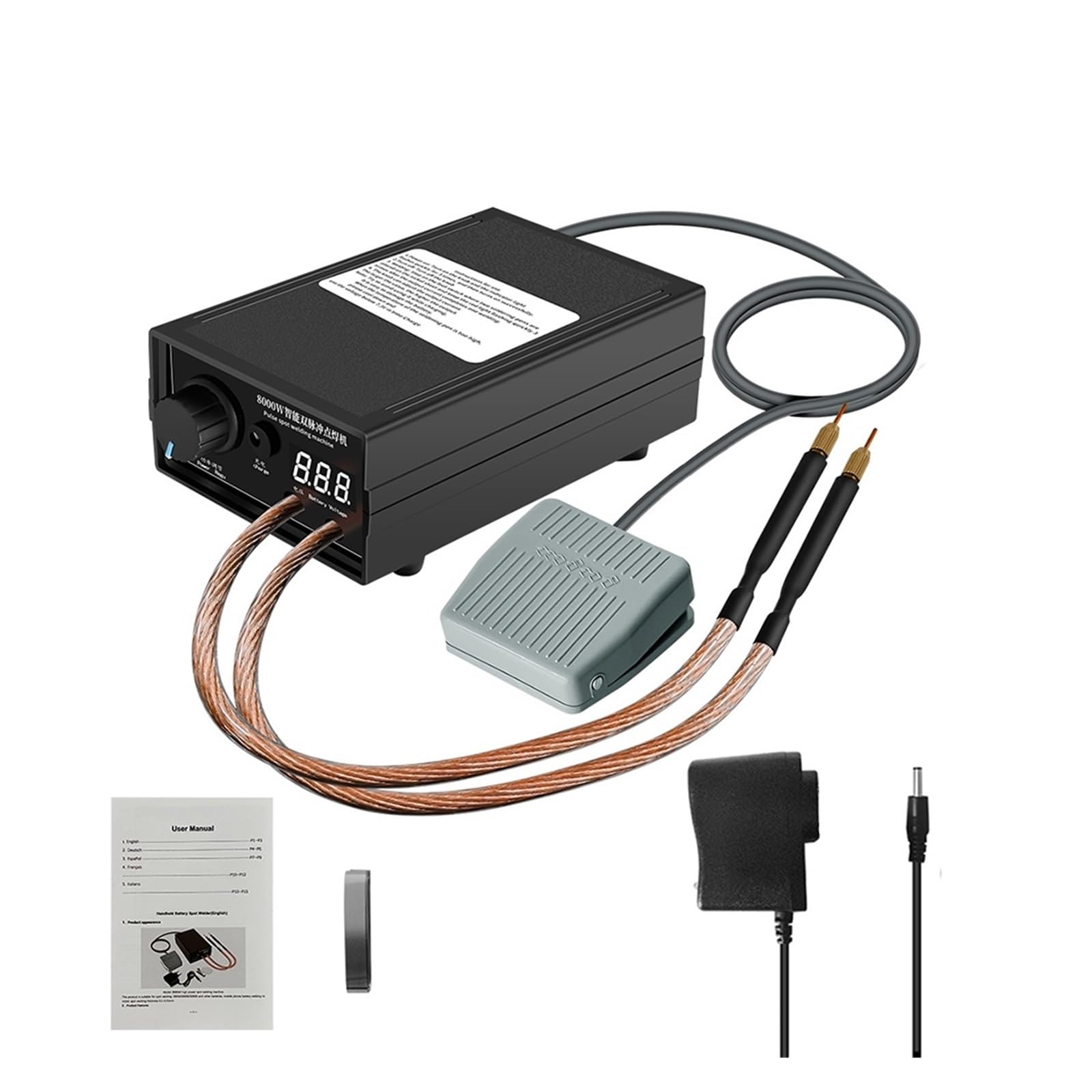 8000W Hight Power Spot Welder Machine Kit Battery Pack Welding Tools Portable 0.2MM Nickel Strip The Weld is Strong