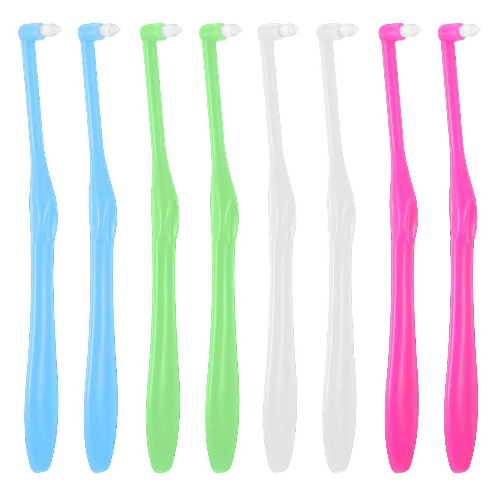 8pcs End Tuft Toothbrush Orthodontic Toothbrush Small Head Extra Soft Bristles for Braces Implants Retainers Wisdom Teeth Cleaning