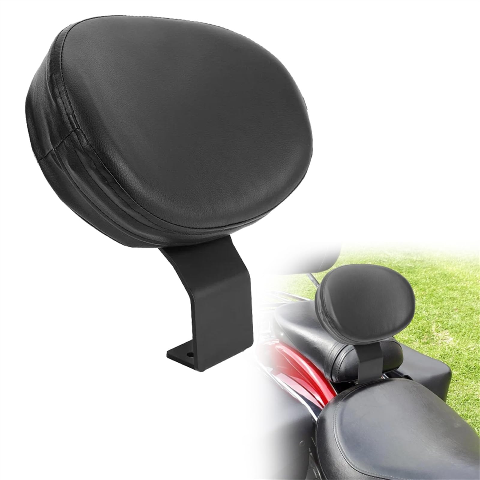 ZDJKI Backrest Motorcycle Cushion Leather Driver Rider Bar Backrests Seat Back Rest For S&uzuki Volusia VL800 INTRUDER C800 M800