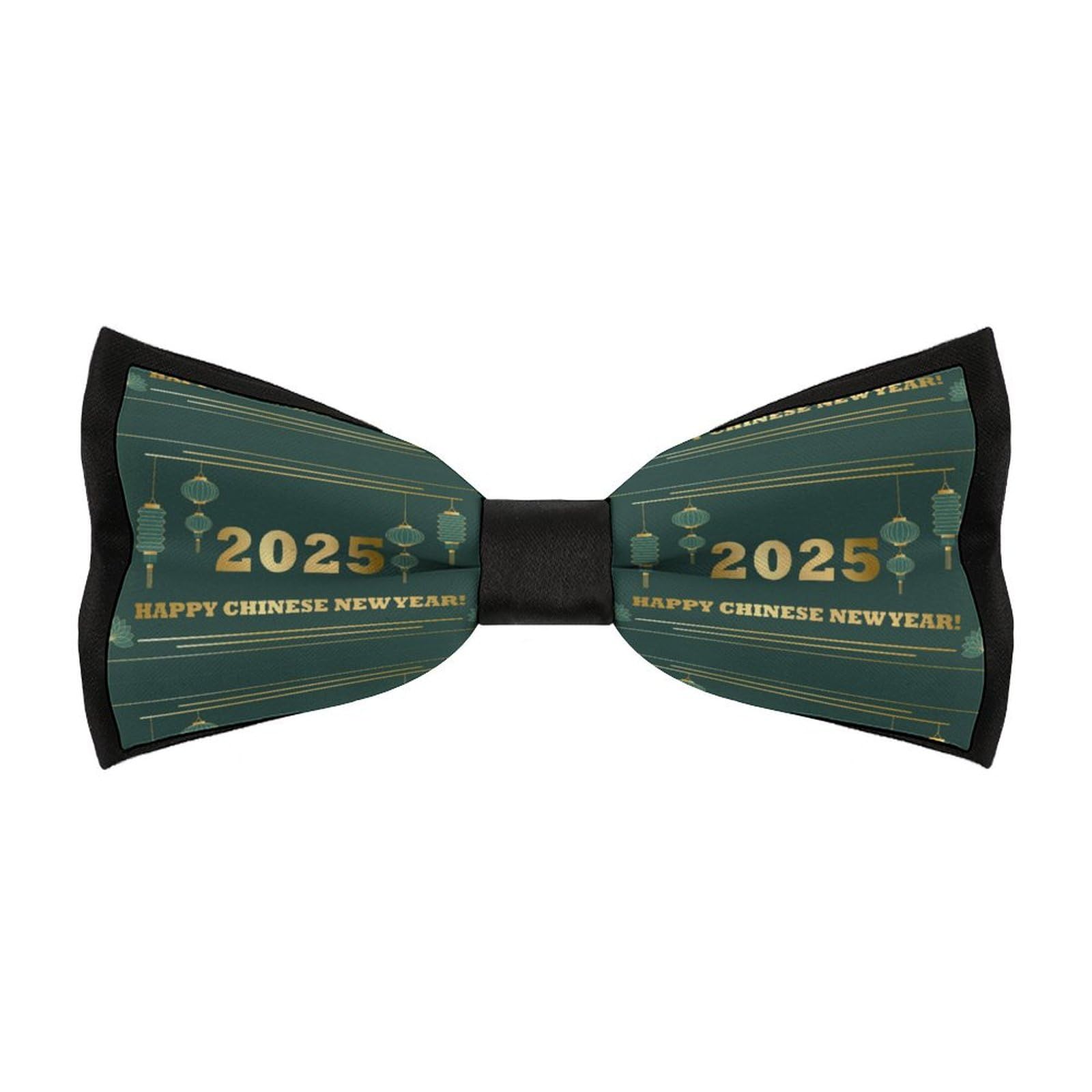 JYYAU Year Of The Snake 2025 Happy Chinese New Year 2025 Bow Tie Adjustable Necktie For Men Business Fashion Pre-tied Tie Neckwear Novelty Accessory For Weddings Party Festival